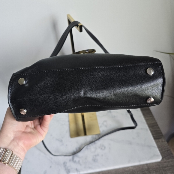 ZARA, New, Black Vegan Leather Tortoise Silver Chain Crossbody Handbag Purse - Picture 5 of 12